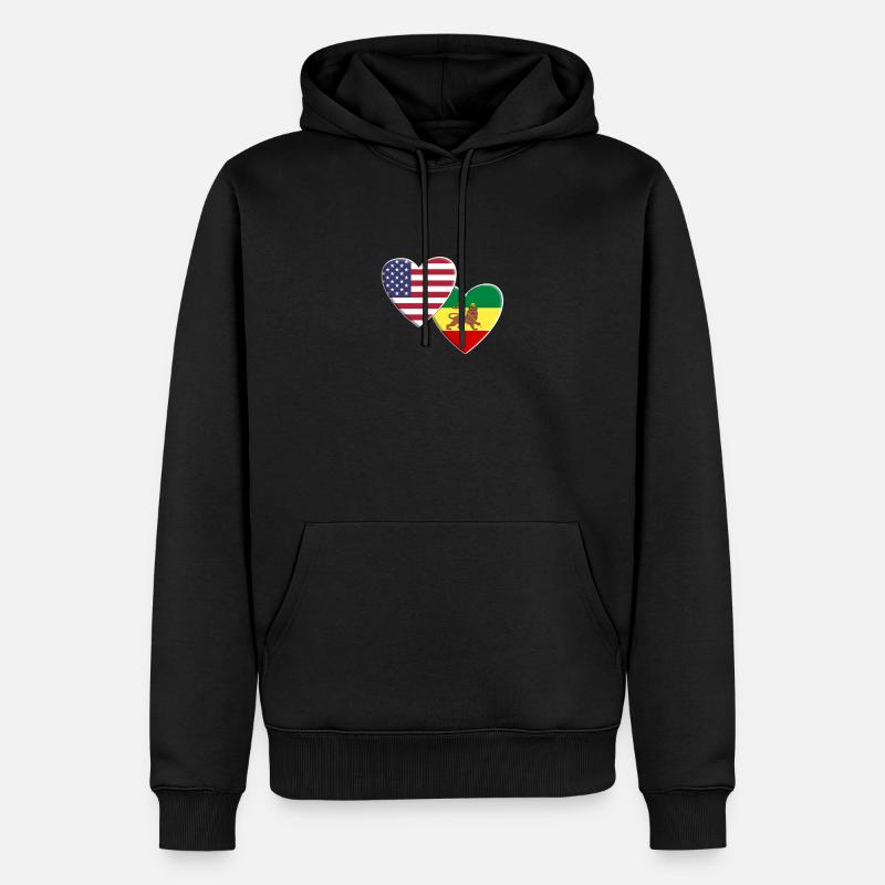 États-Unis Drapeau rastafari rastafari américain - Sweat à capuche Premium bio Homme - noir