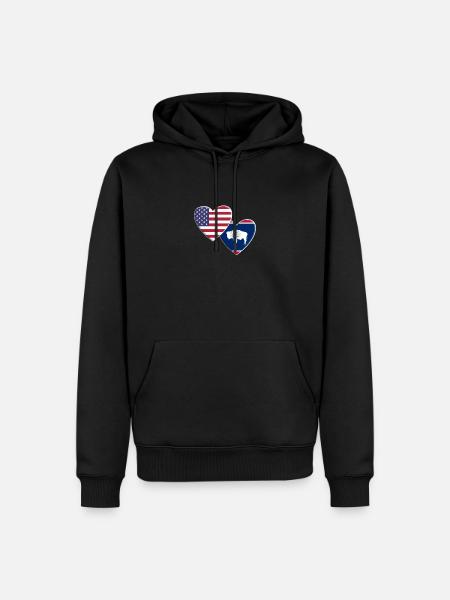 USA American State Of Wyoming Flag Patriotic 4th - Men’s Premium Organic Hoodie - black