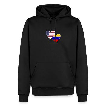 États-Unis Américain Venezuela Drapeau vénézuélien Patriotique - Sweat à capuche Premium bio Homme - noir - Devant - Nico (187cm)