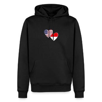États-Unis Indonésie Drapeau indonésien Patriotique - Sweat à capuche Premium bio Homme - noir - Devant - Nico (187cm)