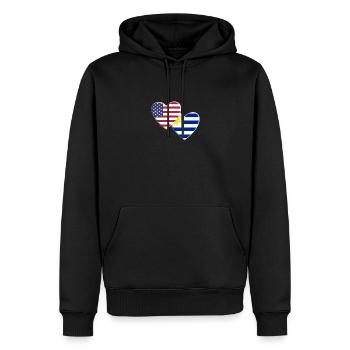 États-Unis Uruguay Américain Drapeau Uruguayen Patriotique - Sweat à capuche Premium bio Homme - noir - Devant - Nico (187cm)