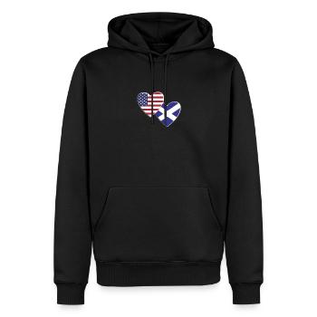 États-Unis Américain Ecosse Drapeau Ecossais Patriotique - Sweat à capuche Premium bio Homme - noir - Devant - Nico (187cm)