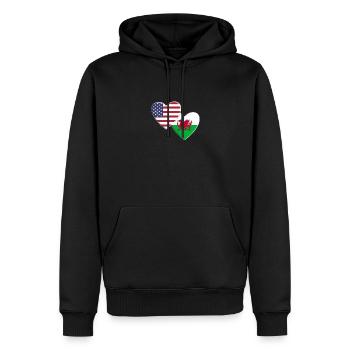 USA, Amerikanisch, Wales, Walisisch, Großbritannien, Flagge - Männer Premium Bio Hoodie - Schwarz - Vorne - Nico (187cm)