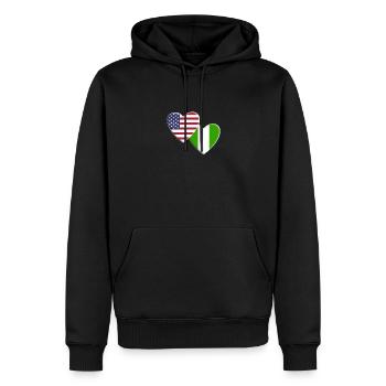 États-Unis Américain Nigeria Nigérian Afrique Drapeau - Sweat à capuche Premium bio Homme - noir - Devant - Nico (187cm)