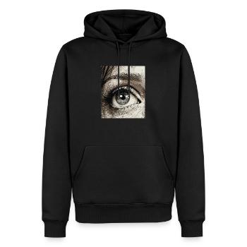 Nahaufnahme Design des menschlichen Auges - Männer Premium Bio Hoodie - Schwarz - Vorne - Nico (187cm)