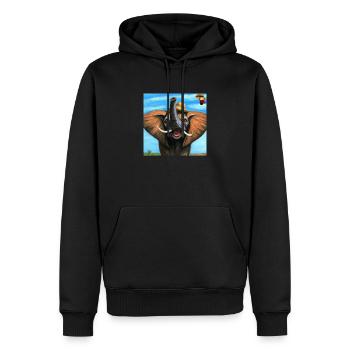 L’éléphant comme peinture à l’huile - Sweat à capuche Premium bio Homme - noir - Devant - Nico (187cm)
