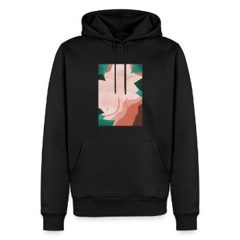 féminisme - octobre rose - Sweat à capuche Premium bio Homme - noir - Devant - Nico (187cm)