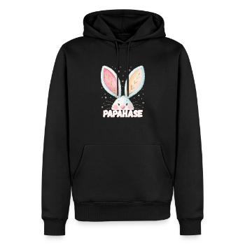 Papa Bunny Papa Pet Name - Men’s Premium Organic Hoodie - black - Front - Nico (187cm)