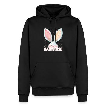 Bébé Lapin Bébé Nom de l’animal de compagnie - Sweat à capuche Premium bio Homme - noir - Devant - Nico (187cm)