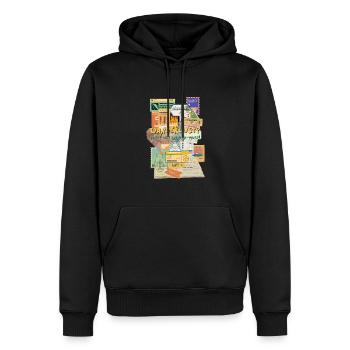 Wanderlust - Men’s Premium Organic Hoodie - black - Front - Nico (187cm)