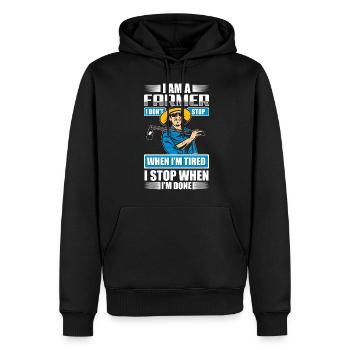 Agriculteur Agriculteur Agricole - Sweat à capuche Premium bio Homme - noir - Devant - Nico (187cm)