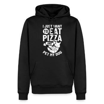 Pizza Hund Essen Pizzeria Italienisch Welpen - Männer Premium Bio Hoodie - Schwarz - Vorne - Nico (187cm)