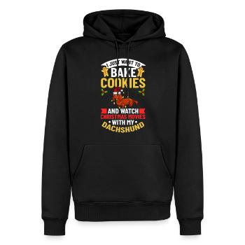Doxie Dachshund Dackel Teckel Hund Weihnachten - Männer Premium Bio Hoodie - Schwarz - Vorne - Nico (187cm)