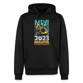 Bauleiter 2023 - Männer Premium Bio Hoodie - Schwarz - Vorne - Nico (187cm)
