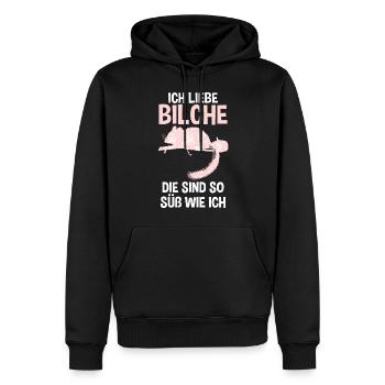 Bilch - Männer Premium Bio Hoodie - Schwarz - Vorne - Nico (187cm)