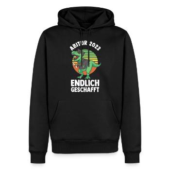 Abiturienten Abschluss 2023 Dinosaurier Abitur - Männer Premium Bio Hoodie - Schwarz - Vorne - Nico (187cm)