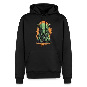 Conception de mysticisme d’Halloween de nuit effrayante de Cthulhu - Sweat à capuche Premium bio Homme - noir - Devant - Nico (187cm)