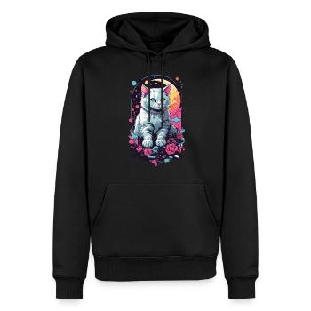 Chat de nuit en Pastel Goth, Design esthétique - Sweat à capuche Premium bio Homme - noir - Devant - Nico (187cm)