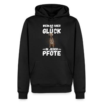 Braque de Weimar chien - Sweat à capuche Premium bio Homme - noir - Devant - Nico (187cm)