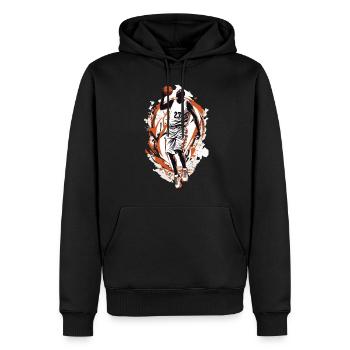 Joueur de basket-ball dynamique aux lancers francs - Sweat à capuche Premium bio Homme - noir - Devant - Nico (187cm)