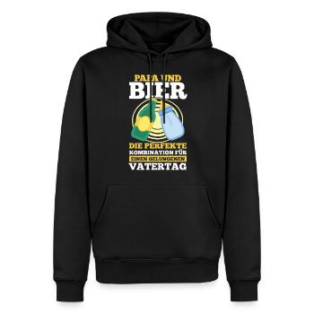 Papa Bier Vater Vatertag - Männer Premium Bio Hoodie - Schwarz - Vorne - Nico (187cm)