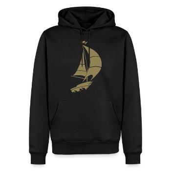 Segelboot Segelyacht Meer Silhouette - Männer Premium Bio Hoodie - Schwarz - Vorne - Nico (187cm)