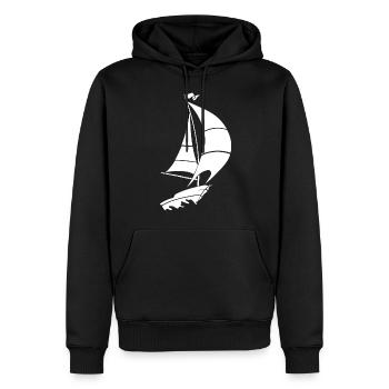 Segelboot Segelyacht Meer Silhouette - Männer Premium Bio Hoodie - Schwarz - Vorne - Nico (187cm)