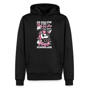 Drôle de cheval disant thérapeute poney - Sweat à capuche Premium bio Homme - noir - Devant - Nico (187cm)