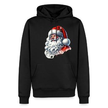 Weihnachtsmann mit strahlendem Lächeln - Männer Premium Bio Hoodie - Schwarz - Vorne - Nico (187cm)