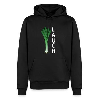Lauch - Männer Premium Bio Hoodie - Schwarz - Vorne - Nico (187cm)