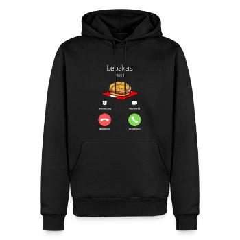 Lebakas T-Shirt Österreich Schmankerl Fleischhocka - Männer Premium Bio Hoodie - Schwarz - Vorne - Nico (187cm)