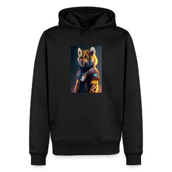 Anthro furry humanoid jaguar - Männer Premium Bio Hoodie - Schwarz - Vorne - Nico (187cm)