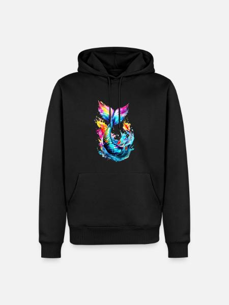 Queue de sirène peinte - Sweat à capuche Premium bio Homme - noir