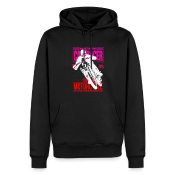 Motorrad Vintage Caferacer - Männer Premium Bio Hoodie - Schwarz - Vorne - Nico (187cm)