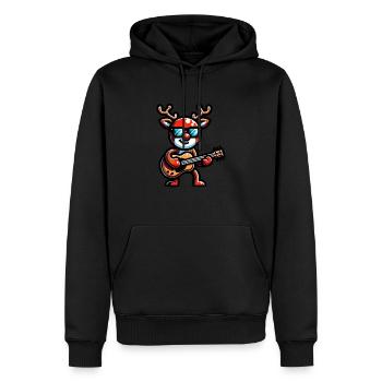 Rudolph Spielt Gitarre - Männer Premium Bio Hoodie - Schwarz - Vorne - Nico (187cm)