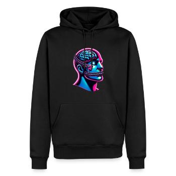 Free your Mind - Männer Premium Bio Hoodie - Schwarz - Vorne - Nico (187cm)
