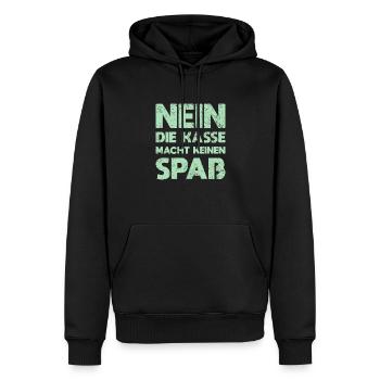 Nein, Die Kasse Macht Keinen Spaß - Männer Premium Bio Hoodie - Schwarz - Vorne - Nico (187cm)