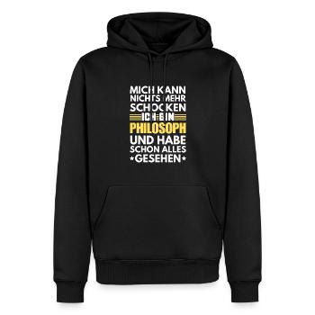 Nicht schockbarer Philosoph - Männer Premium Bio Hoodie - Schwarz - Vorne - Nico (187cm)