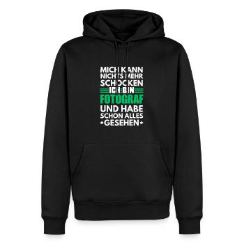 Photographe inébranlable - Sweat à capuche Premium bio Homme - noir - Devant - Nico (187cm)