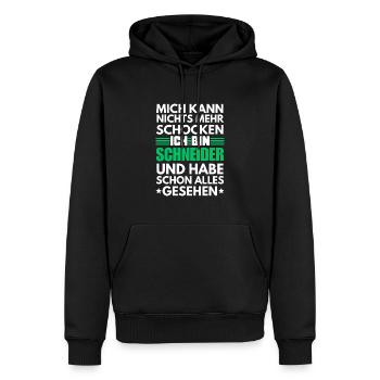 Nicht schockbarer Schneider - Männer Premium Bio Hoodie - Schwarz - Vorne - Nico (187cm)