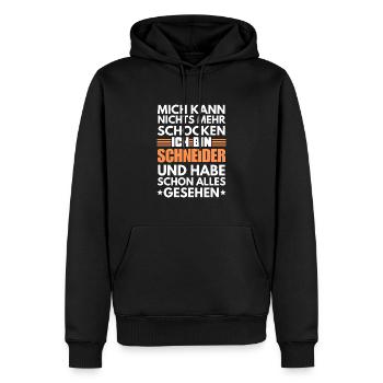 Nicht schockbarer Schneider - Männer Premium Bio Hoodie - Schwarz - Vorne - Nico (187cm)