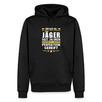 Hunters Matured to Perfection - Men’s Premium Organic Hoodie - black - Front - Nico (187cm)
