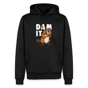 Frecher Biber Spruch Für Biberliebhaber - Männer Premium Bio Hoodie - Schwarz - Vorne - Nico (187cm)