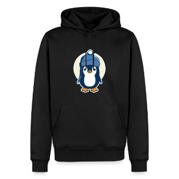 Weihnachtspinguin, Geschenk für Familie - Männer Premium Bio Hoodie - Schwarz - Vorne - Nico (187cm)
