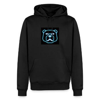 Bär - Männer Premium Bio Hoodie - Schwarz - Vorne - Nico (187cm)