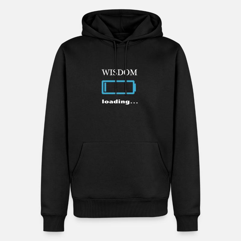 wisdom loading... - Männer Premium Bio Hoodie - Schwarz