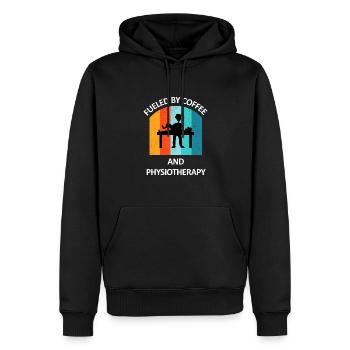 Kinésithérapeute cadeau humoristique disant drôle - Sweat à capuche Premium bio Homme - noir - Devant - Nico (187cm)