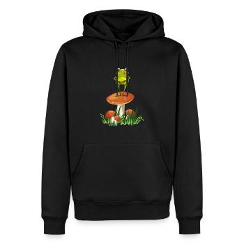le cueilleur de champignons frosch ramasse les champignons au moment des champignons - Sweat à capuche Premium bio Homme - noir - Devant - Nico (187cm)