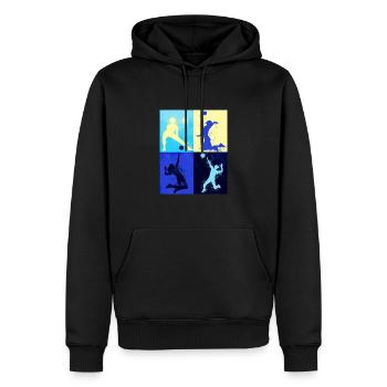 volleyball, volleyballerin, Beachball,Graffiti - Männer Premium Bio Hoodie - Schwarz - Vorne - Nico (187cm)