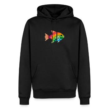 LGBTQIA+ Fisch - Männer Premium Bio Hoodie - Schwarz - Vorne - Nico (187cm)